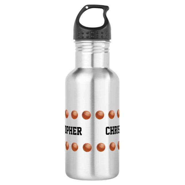Stainless Steel Water Bottle Customized Basketball (Front)
