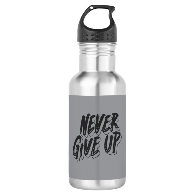 Stainless Steel Water Bottle – Motivational Design (Front)