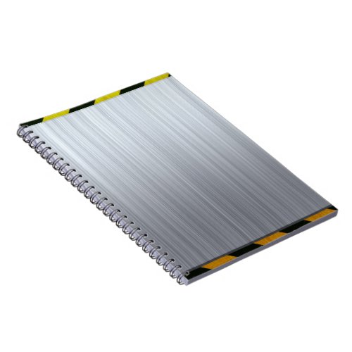 Stainless Steel with Hazard Stripes Notebook