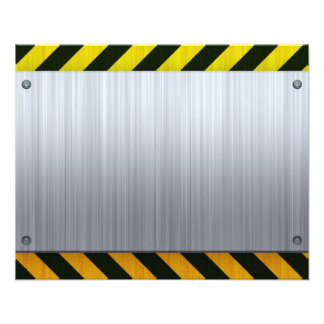 Stainless Steel with Hazard Stripes Photo Print