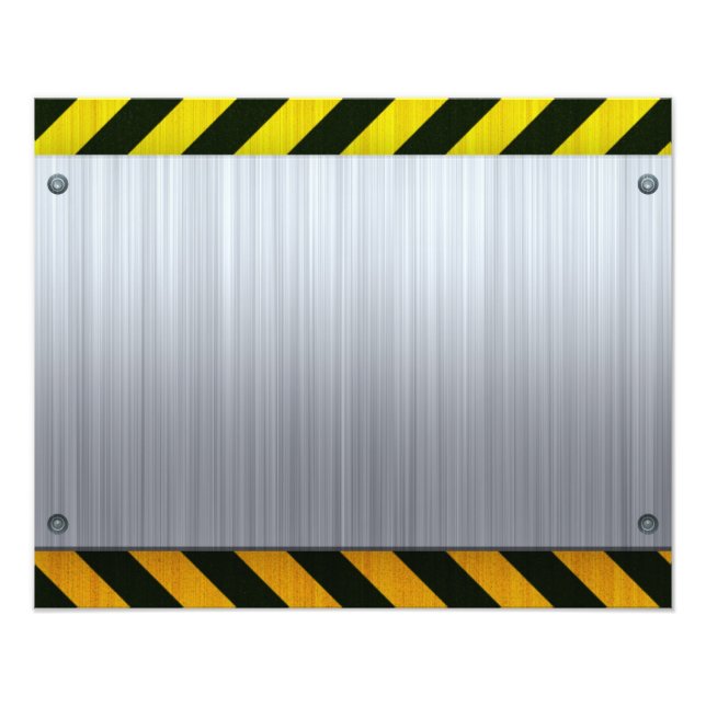Stainless Steel with Hazard Stripes Photo Print (Front)