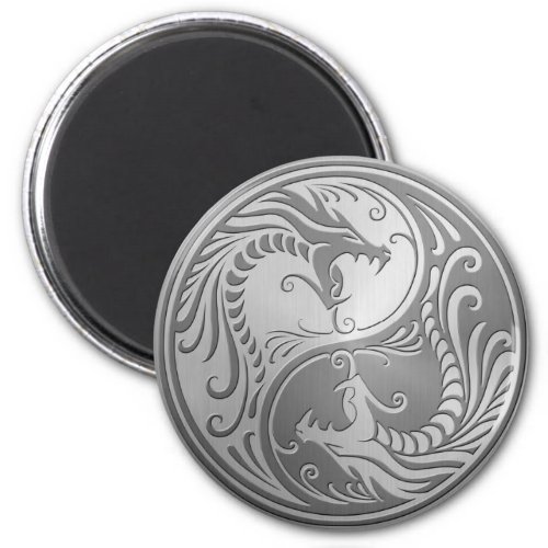 Stainless Steel Yin Yang Dragons Magnet