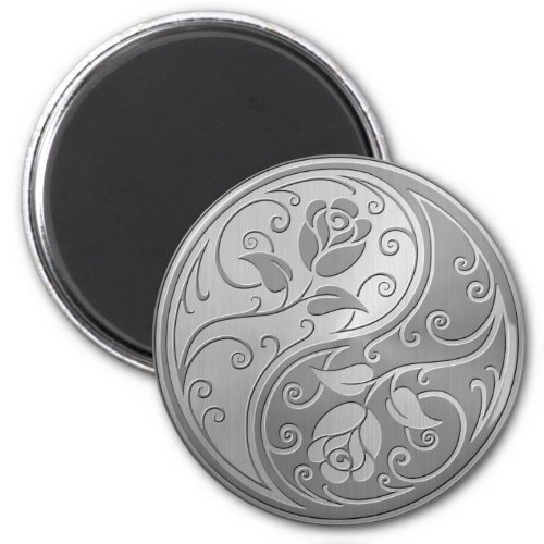 Stainless Steel Yin Yang Roses Magnet