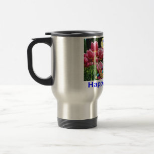stainless travel mug. Happy Easter. alpaca/bunny Travel Mug