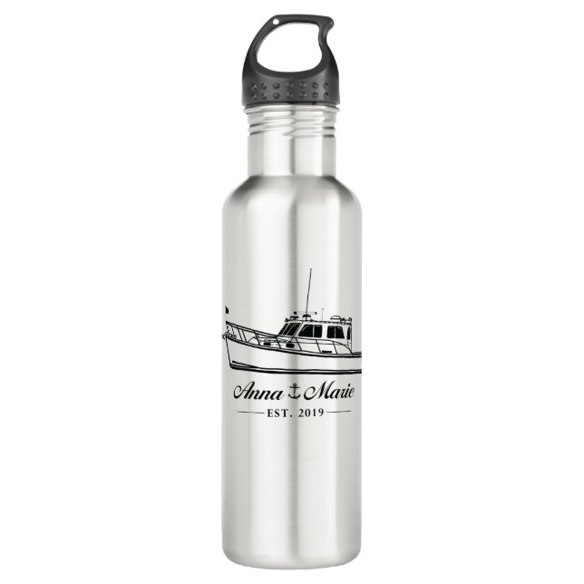 Stainless Tumbler - the Anna Marie Boat Stainless Steel Water Bottle (Front)