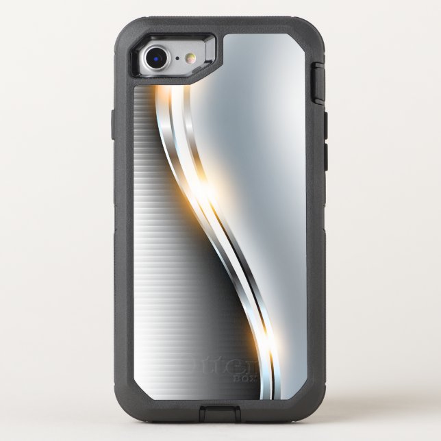 Stainless Wave Design Otterbox iPhone Case (Back)