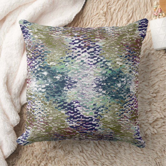 Stains and splatters of paint under hammered glass throw pillow (Blanket)