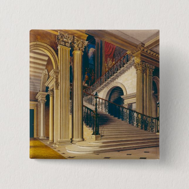 Stair Case, Buckingham House, from 'The History of Pinback Button (Front)