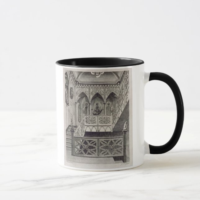 Staircase at Strawberry Hill, engraved by J. Newto Mug (Right)