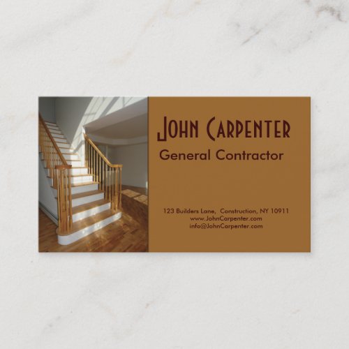 Staircase in new construction home business card template