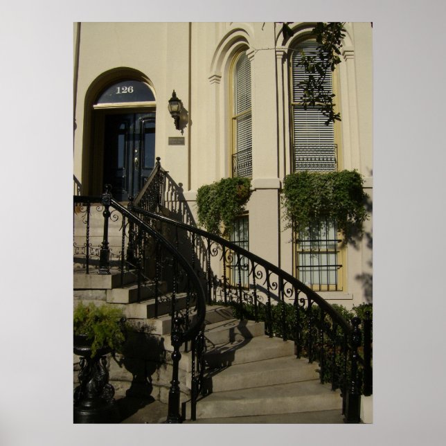 Staircase in Savannah, Georgia Poster (Front)