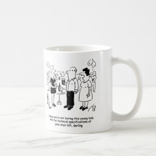 Stairlift specifications cartoon coffee mug