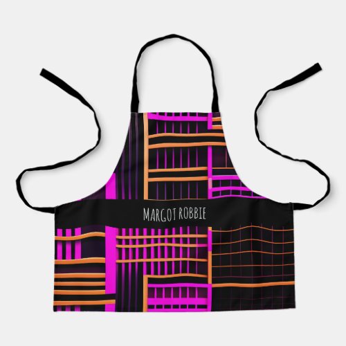 Stairs Black Pink Amou Isometric Pattern Apron