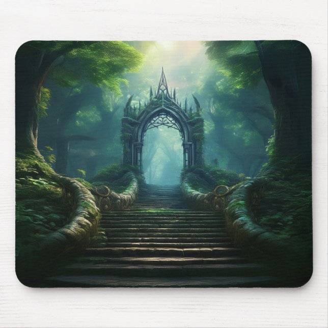 Stairs to Ancient Gate in Enchanted Forest Mouse Pad (Front)