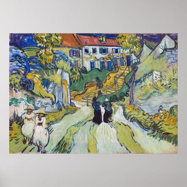 Stairway at Auvers 1890 by Vincent van Gogh Poster (Front)