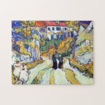 Stairway at Auvers by Vincent Van Gogh   Jigsaw Puzzle<br><div class="desc">The Vincent van Gogh's Stairway at Auvers (1890) famous landscape painting features expressive, swirling lines of the foreground road move backward to the center of the composition and join the base of a stairway on which an elderly man with a stick descends. Chestnut trees are in flower to the right...</div>