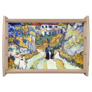 Stairway at Auvers by Vincent Van Gogh Serving Tray