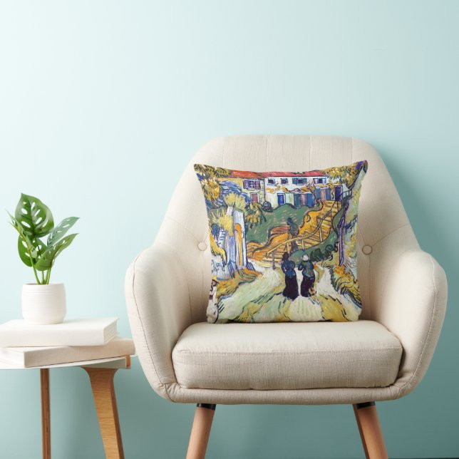 Stairway at Auvers by Vincent Van Gogh   Throw Pillow (Chair)