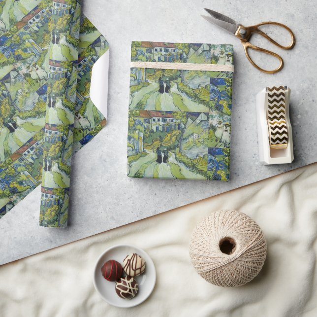 Stairway at Auvers by Vincent van Gogh Wrapping Paper (Crafts)