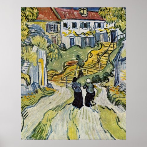 Stairway at Auvers by Vincent Willem van Gogh Poster