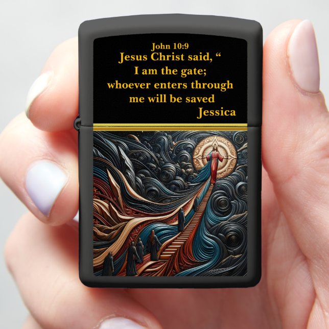 Stairway to Eternity with Jesus Zippo Lighter (In Hand)