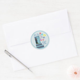 Stairway to Peace: Leave Social Media at the Door Classic Round Sticker