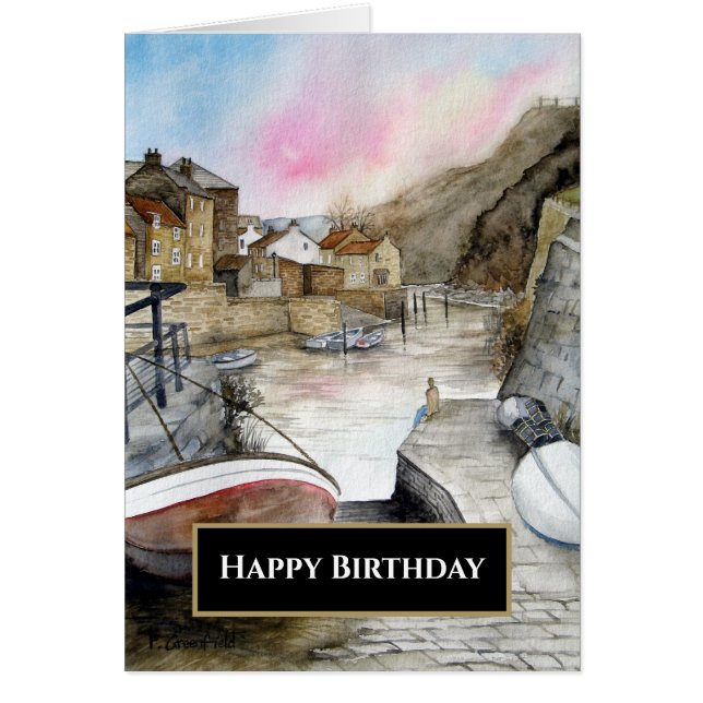 Staithes North Yorkshire England Watercolour Cards (Front)