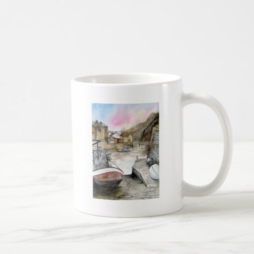 Staithes North Yorkshire England Watercolour Coffee Mug