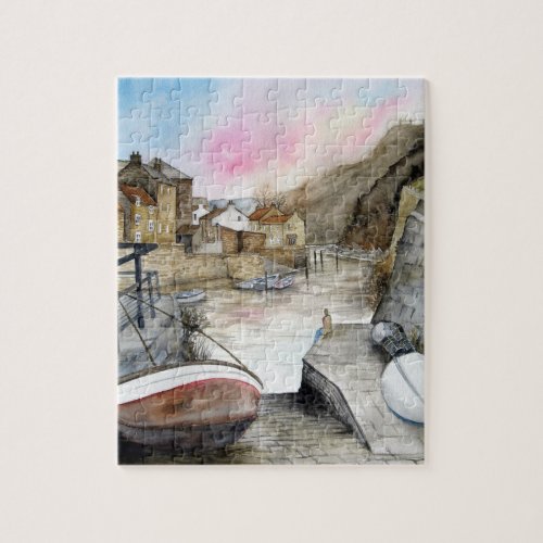 Staithes North Yorkshire England Watercolour Jigsaw Puzzle