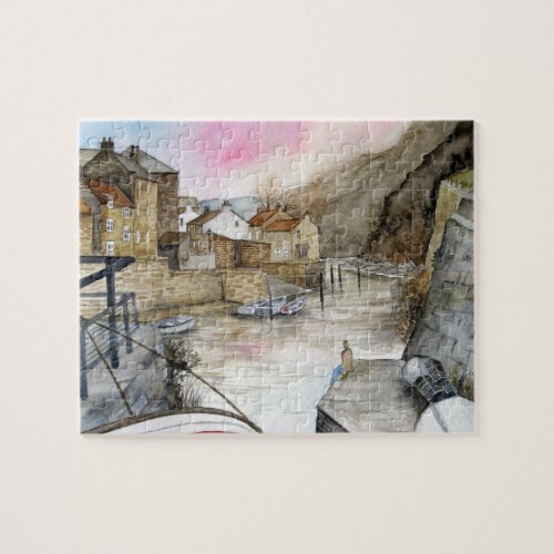 Staithes North Yorkshire England Watercolour Jigsaw Puzzle