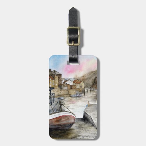 Staithes North Yorkshire England Watercolour Luggage Tag