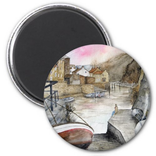 Staithes North Yorkshire England Watercolour Magnet