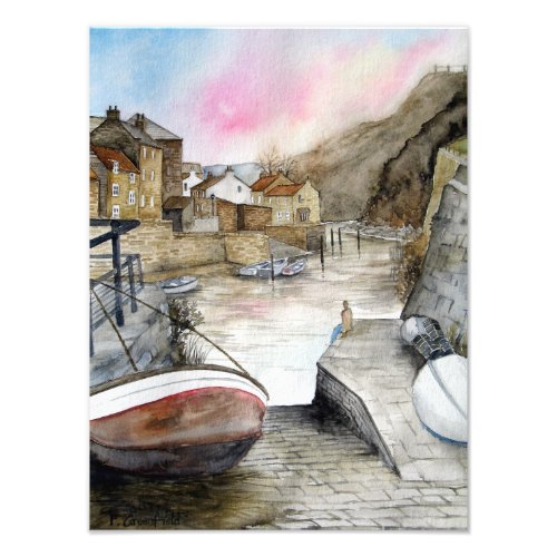 Staithes North Yorkshire England Watercolour Photo Print