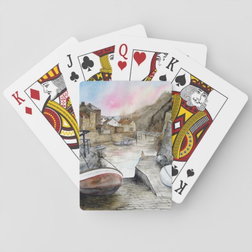 Staithes North Yorkshire England Watercolour Playing Cards