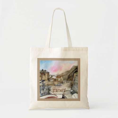 Staithes North Yorkshire England Watercolour Tote Bag