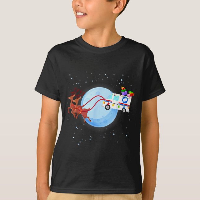 Stal Worker Christmas Mail Truck Funny Mailman Gif T-Shirt (Front)