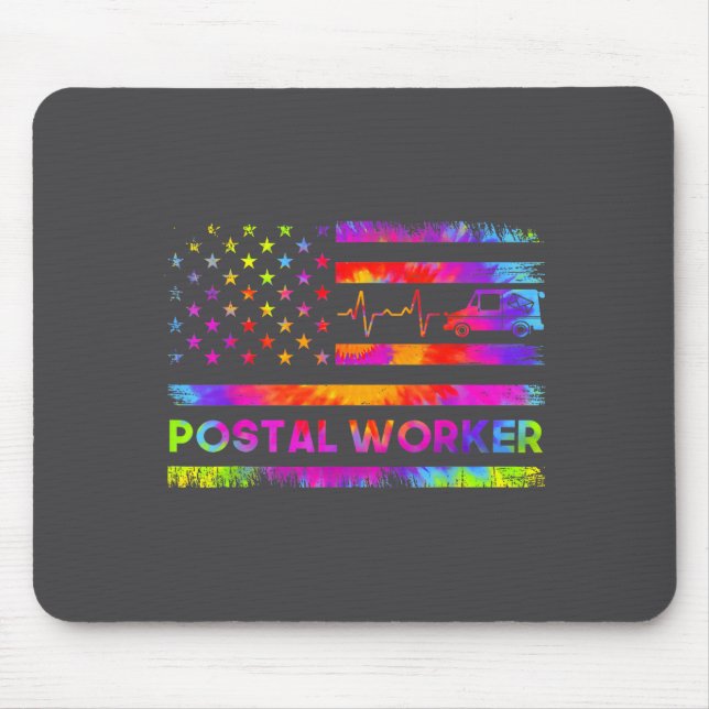 Stal Worker Tie Dye Proud Mail Carrier Mail Lady P Mouse Pad (Front)