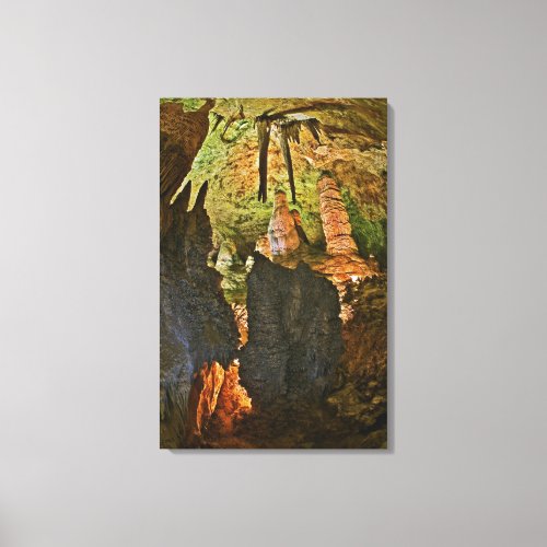 Stalactites and stalagmites in the Hall of Giants Canvas Print