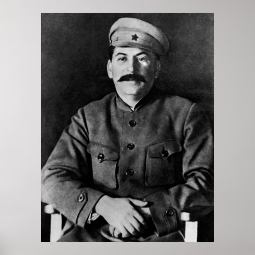 Stalin photo portrait poster