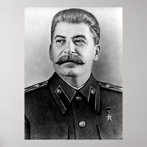 Stalin photo portrait poster