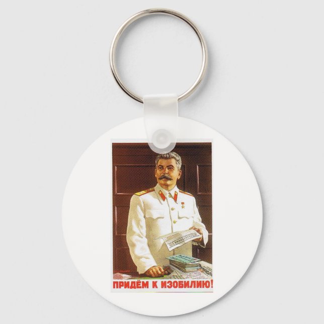 stalin poster art keychain (Front)