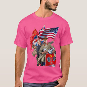 Stalin Roosevelt Churchill On Soviet Union Scooter T-Shirt