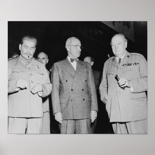 Stalin Truman And Churchill __ WW2 Photo Poster
