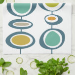 Stalk Geometric Mid Century Modern Hand Towel<br><div class="desc">Add a pop of color to your mid-century kitchen with this adorable retro kitchen towel. It features the bright and bold colors of turquoise,  blue,  orange,  gold and tan.</div>