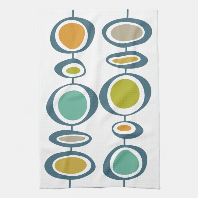 Stalk Geometric Mid Century Modern Hand Towel