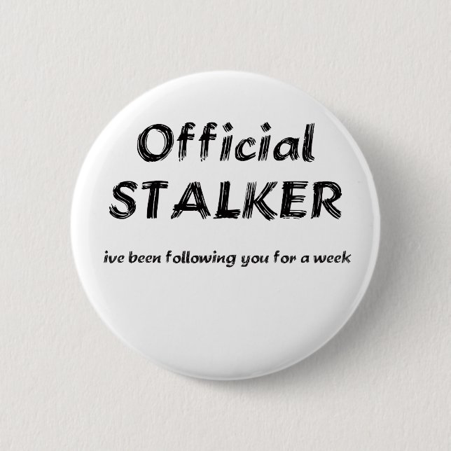 stalker black pinback button (Front)