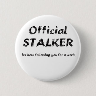 stalker black pinback button
