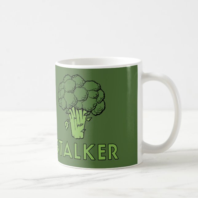 STALKER Funny Broccoli Fun Humor Pun Coffee Mug (Right)