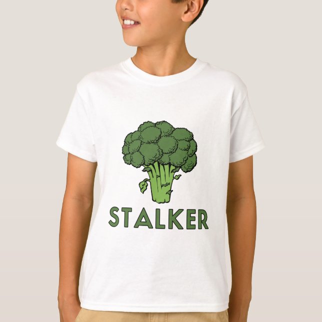 STALKER Funny Broccoli Fun Humor Pun T-Shirt (Front)