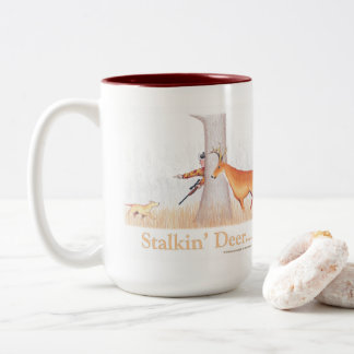 Stalkin' Deer  Two-Tone Coffee Mug